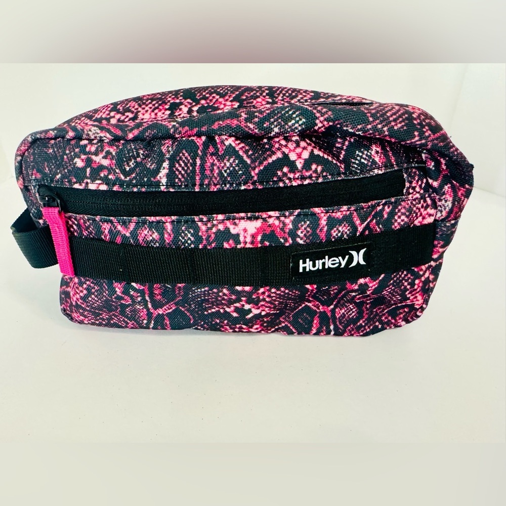 Hurley Pink and Black Women's Cosmetic Bag